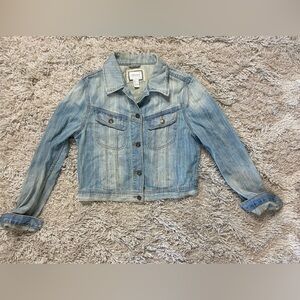 Forever 21 Premium Denim Jean Cropped Jacket 100% Cotton Women’s Size Large